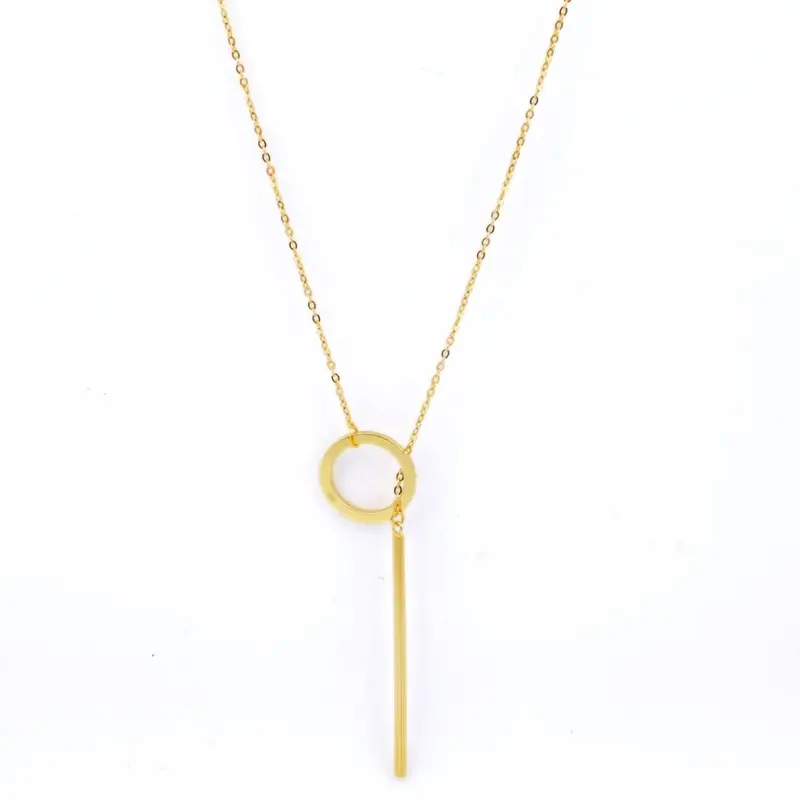 Gold Drop Bar Lariat-Halskette