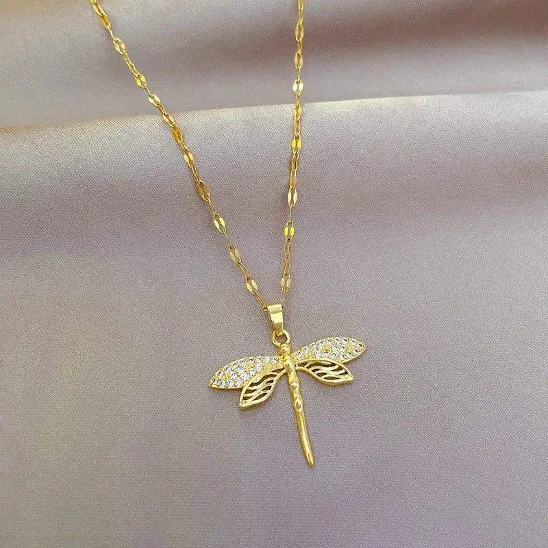Goldene Libellen-Halskette