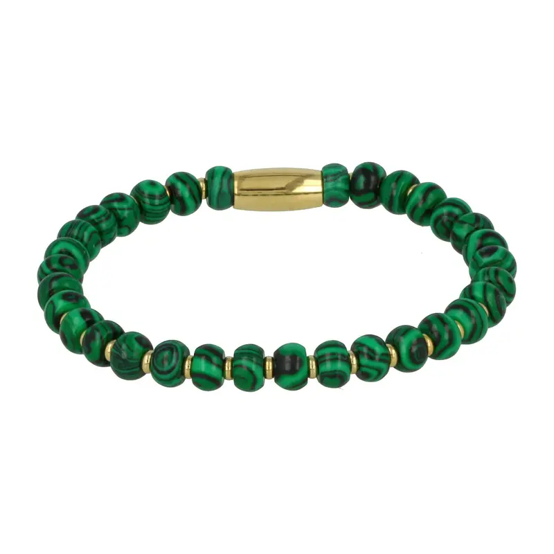 Gouden armband met Malachite edelstenen