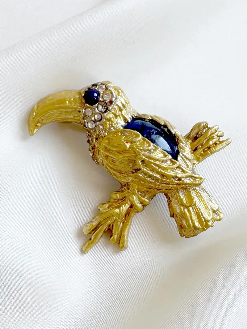 Gouden toekan designer broche