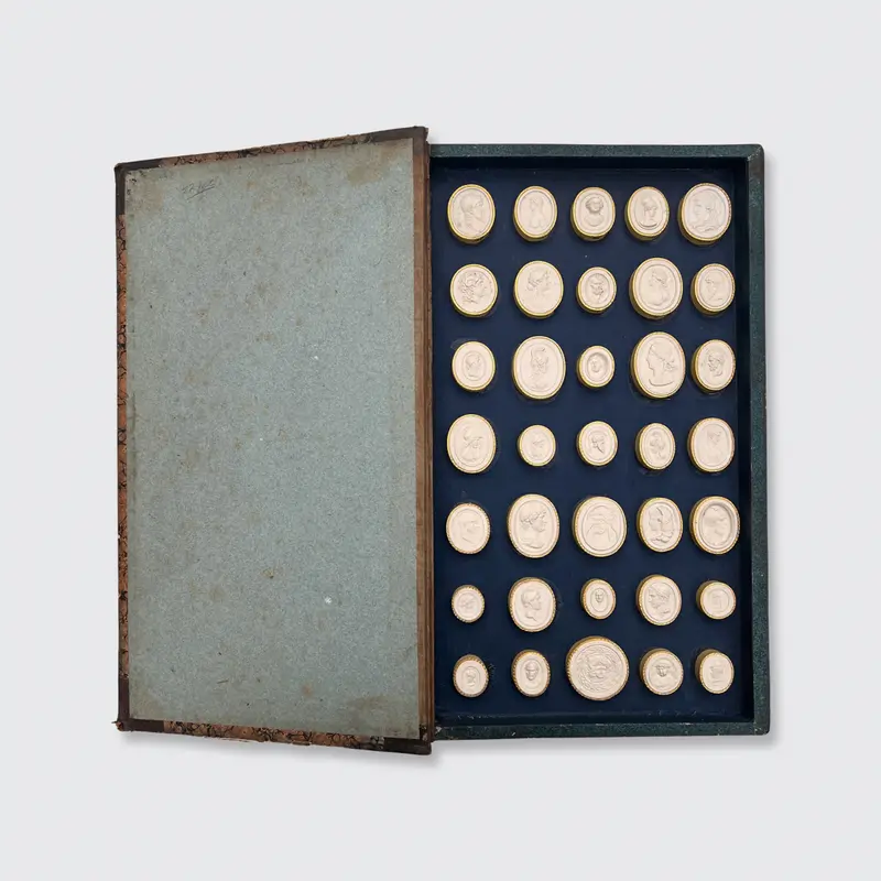 Grand Tour Intaglio Plaster in Book Casing by Antonio Odelli