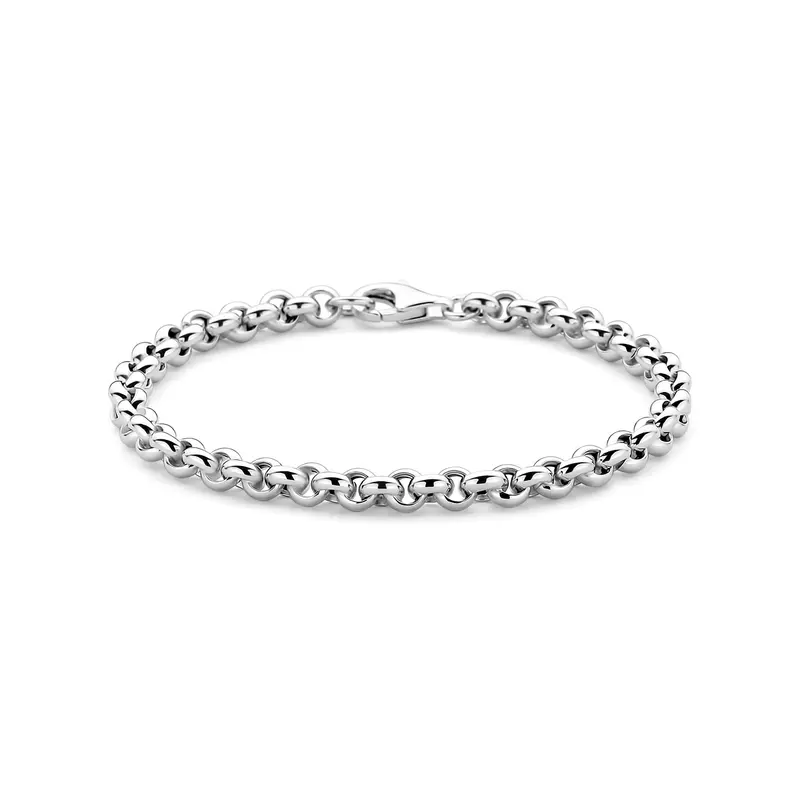'Grandeur' 925 gerhodineerd zilver jasseron armband
