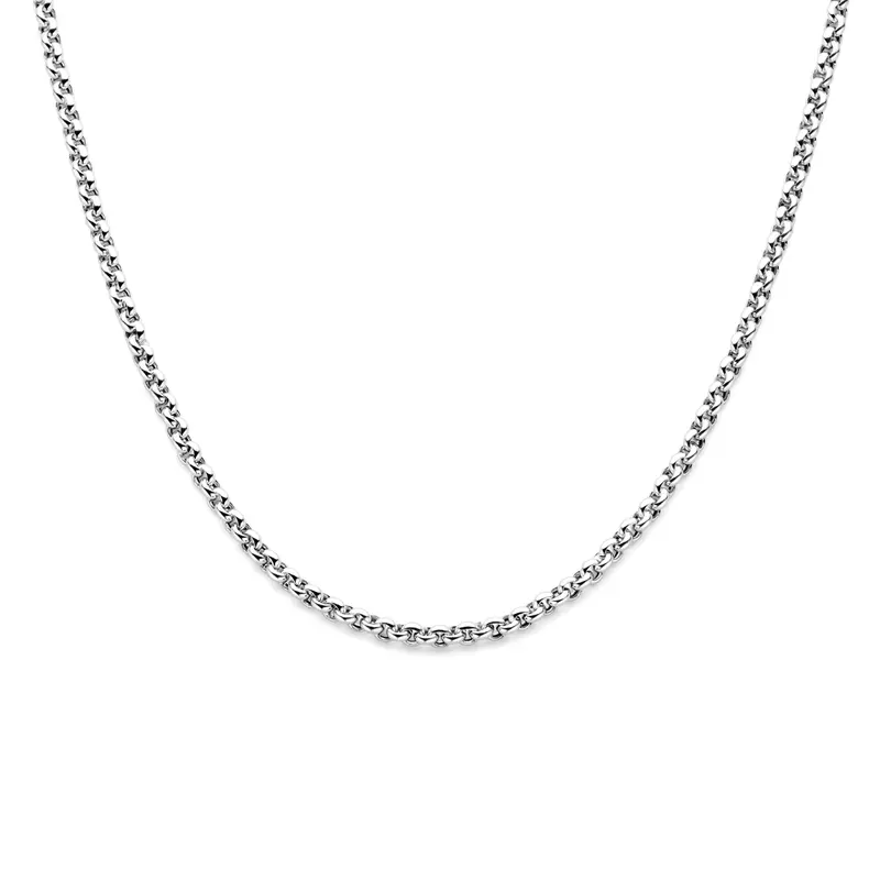 'Grandeur' 925 gerhodineerd zilver jasseron ketting