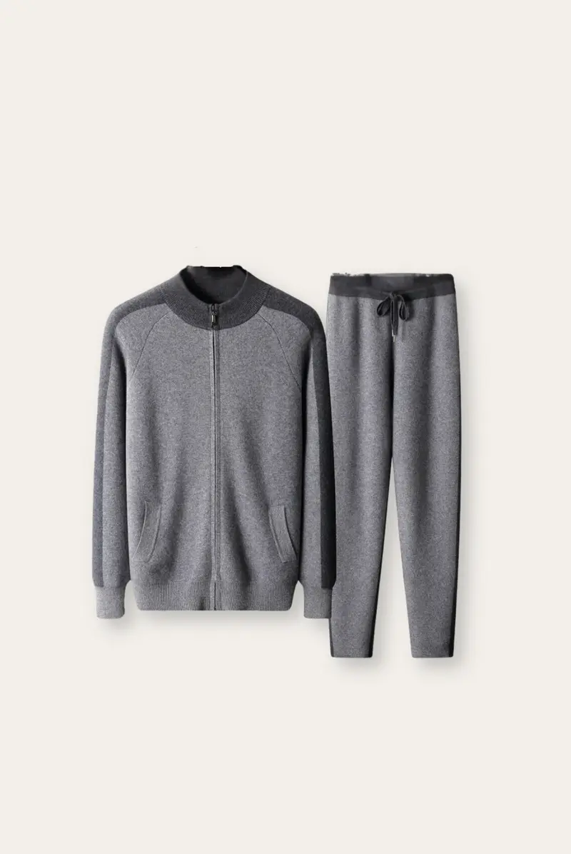 Graue Kaschmir Merinowolle Herbst-Set – Vittore