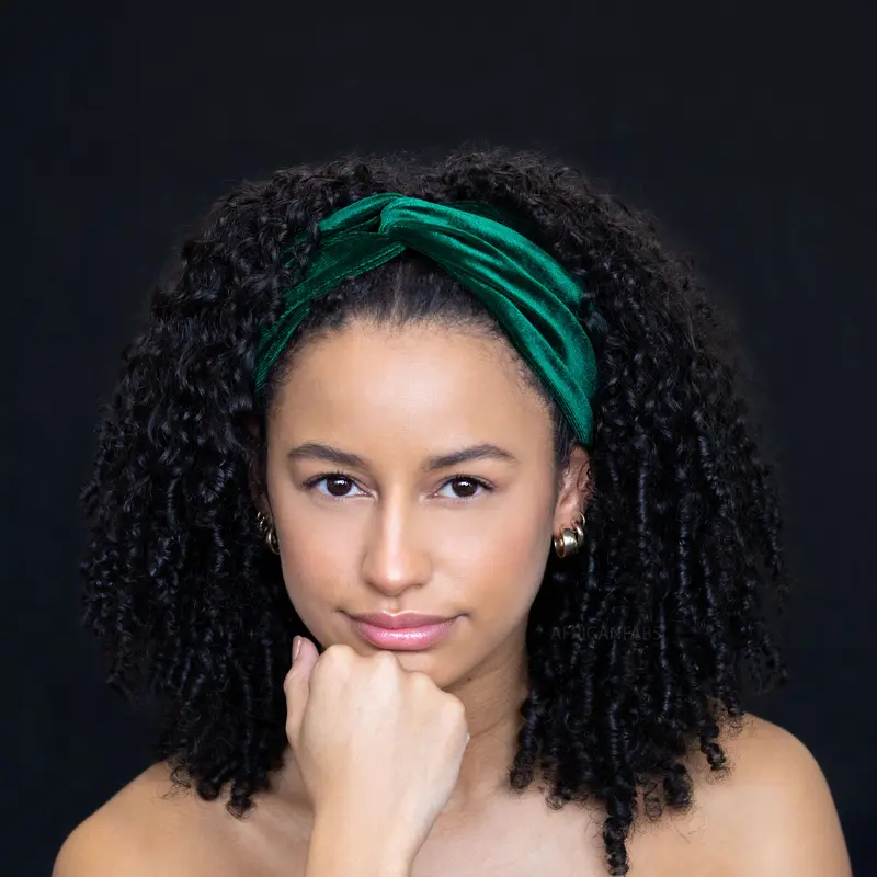 Green Headband Velvet - Adults - Hair Accessories