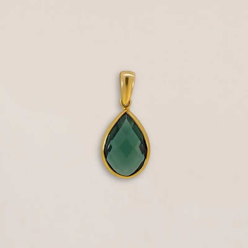 Green Quartz Drop Pendant