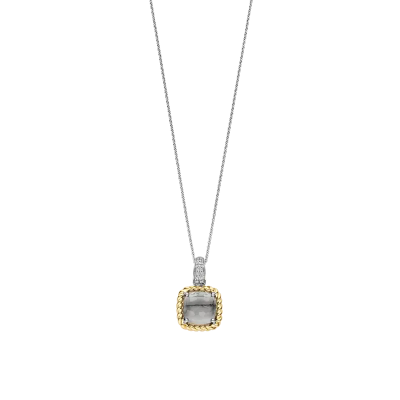 Grey Zirconia Cushion Necklace with pendant