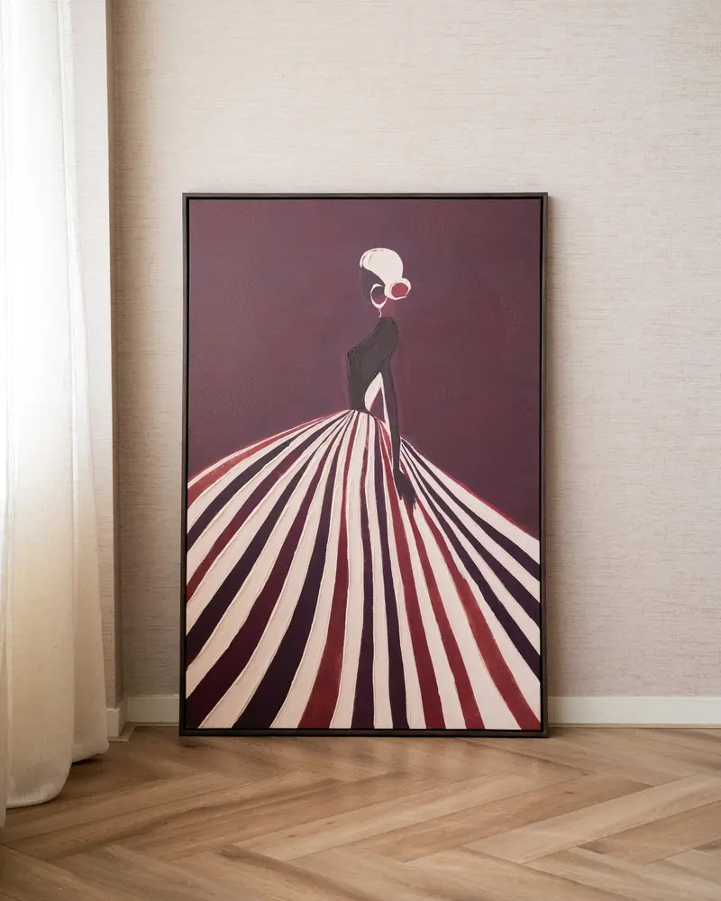 Groot Schilderij Elegance Bordeaux