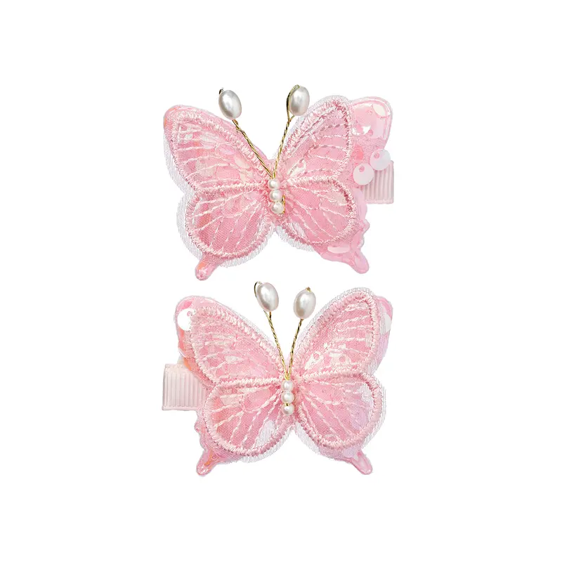 Hair claw Chaja butterfly pink (2 pcs/card, 1 card)