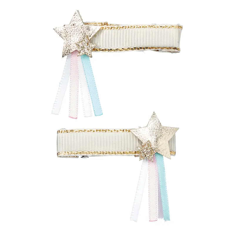 Hair claw Nine star gold  (2 pcs/card, 1 card)
