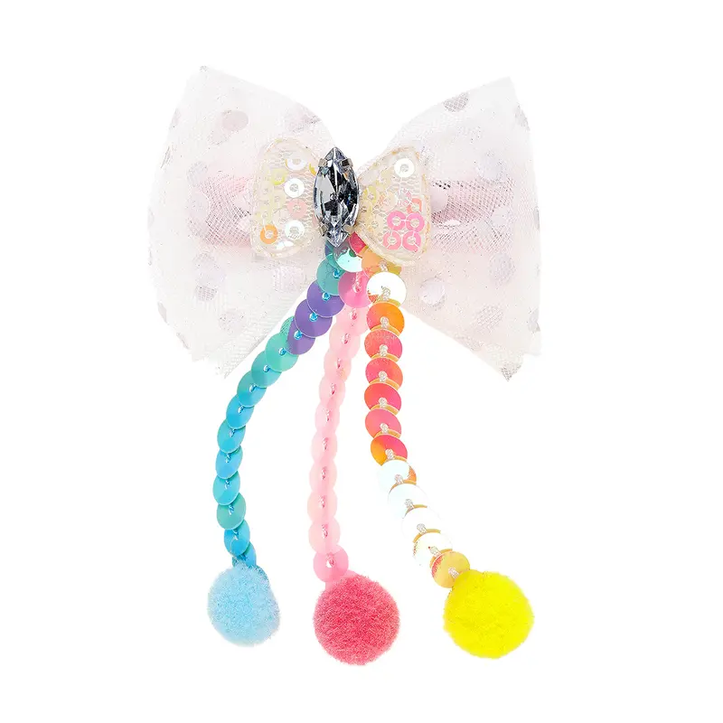 Hair claw Sheila bow white (1 pc/card, 1 card)
