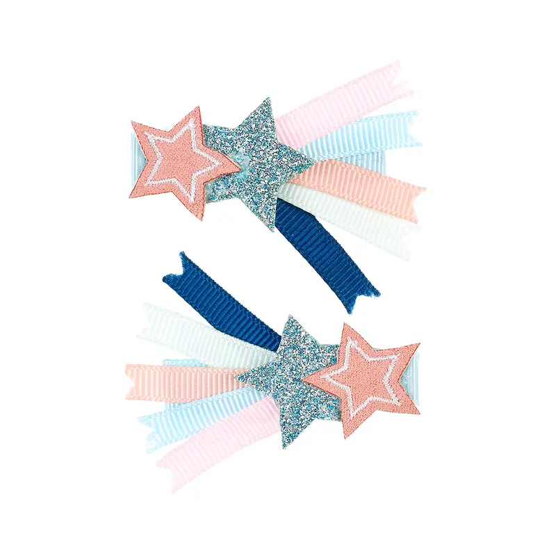 Hair claws Britt star pink (2 pcs/card, 1 card)