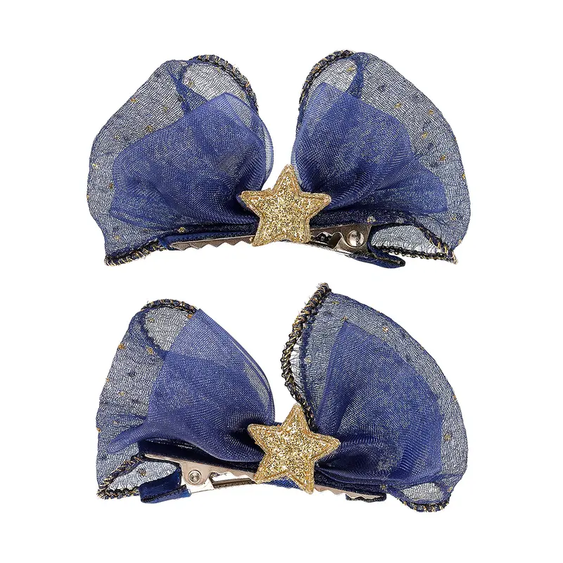 Hair claws Gitta star blue  (2 pcs/card, 1 card)