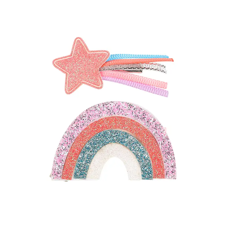 Hair claws Kiara rainbow (2 pcs/card, 1 card)