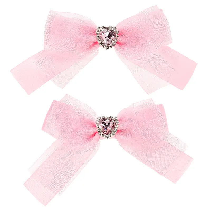 Hair claws Pamela bow pink (2 pcs/card, 1 card)