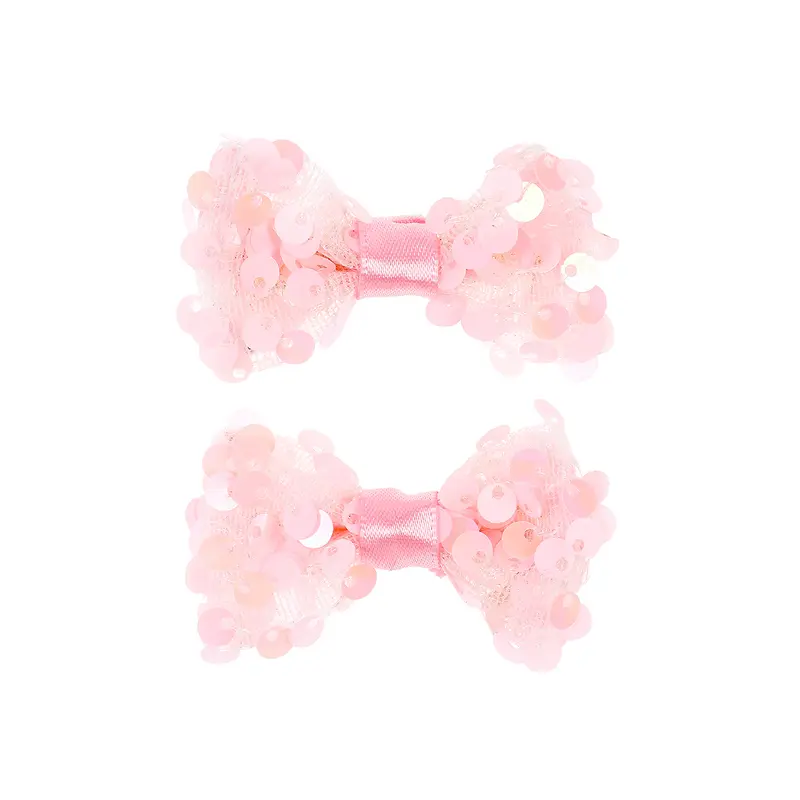 Hair claws Tiki bow pink (2 pcs/card, 1 card)