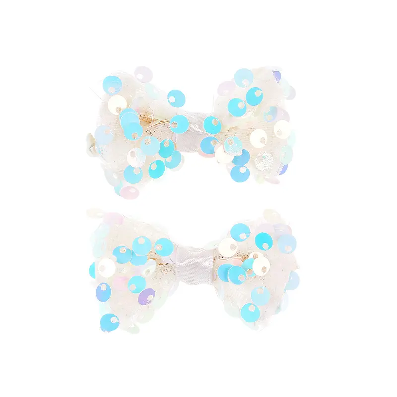 Hair claws Tiki bow white (2 pcs/card, 1 card)