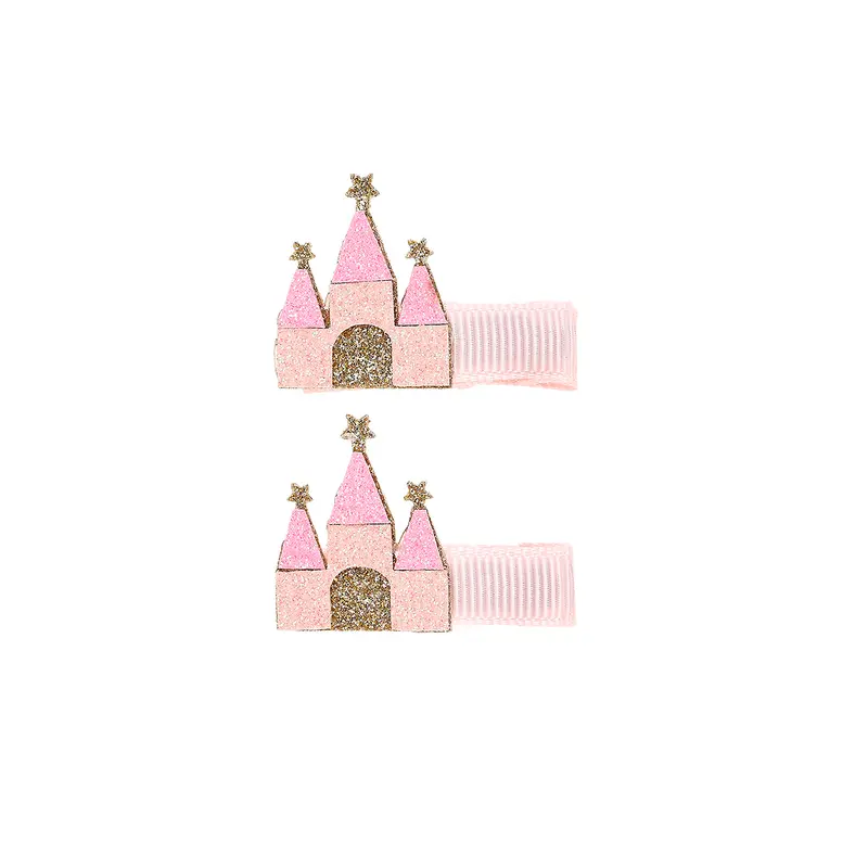 Hair claws Winnie castle pink (2 pcs/card, 1 card)