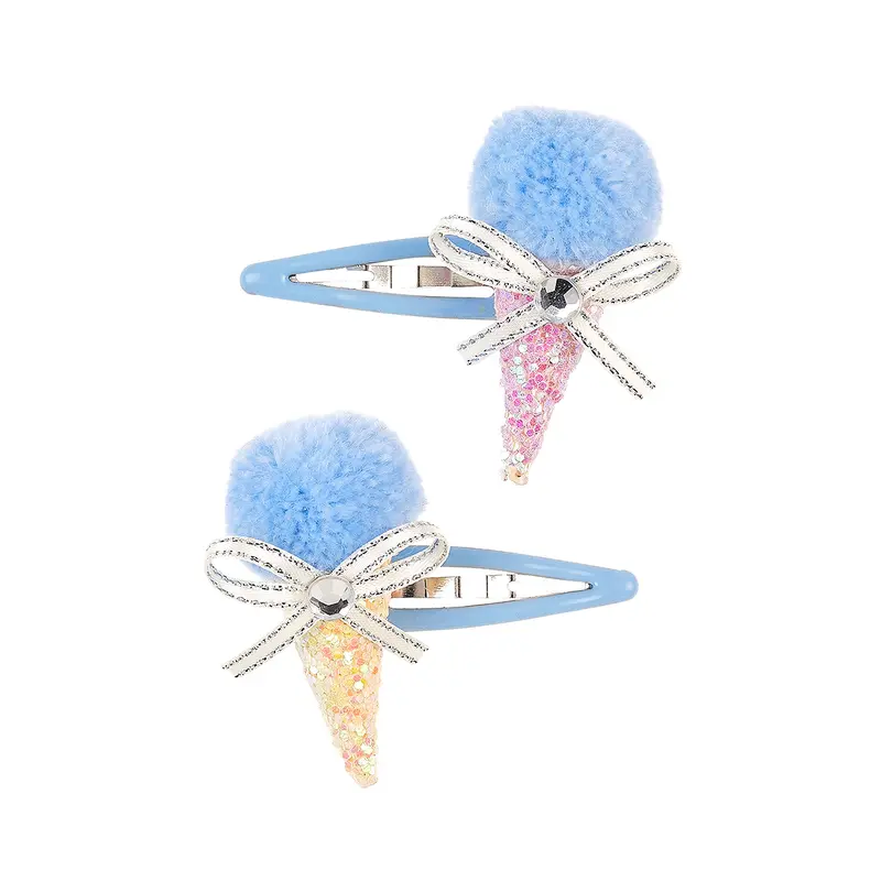 Hair clips Damanja blue (2 pcs/card, 1 card)