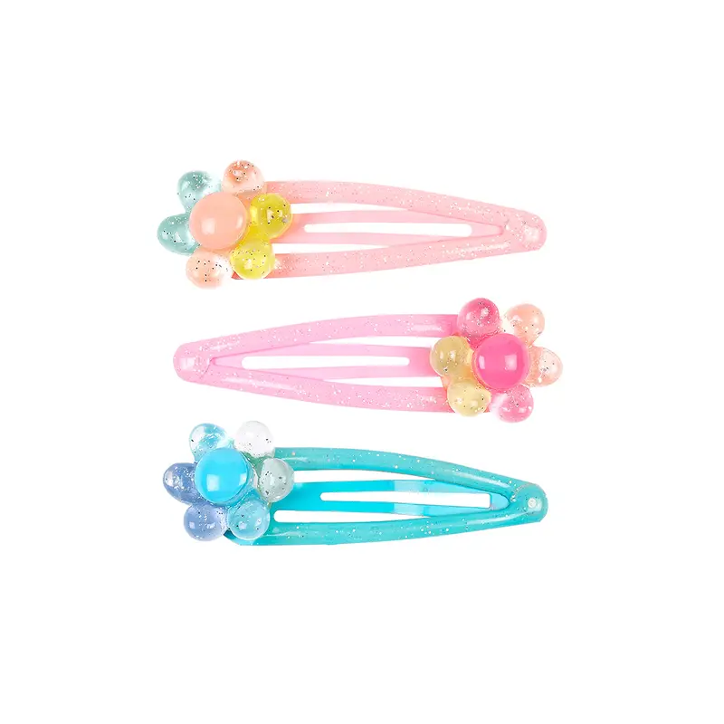 Hair clips Daniek flower (3 pcs/card, 1 card)