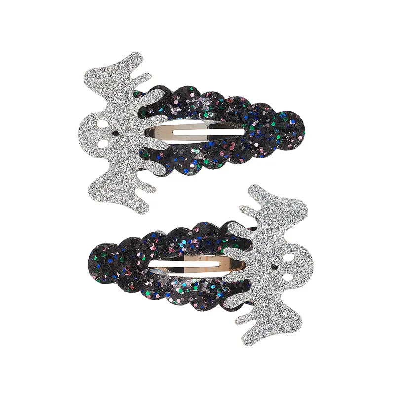 Hair clips Ghost silver (2 pcs/card, 1 card)