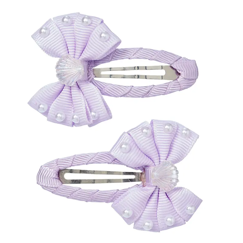 Hair clips Gilia bow purple (2 pcs/card, 1 card)