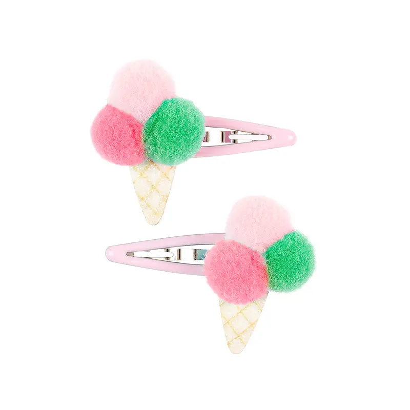 Hair clips Icecream mint (2 pcs/card, 1 card)