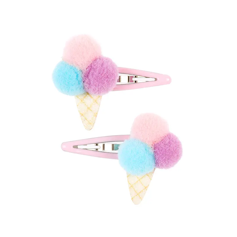 Hair clips Icecream purple (2 pcs/card, 1 card)