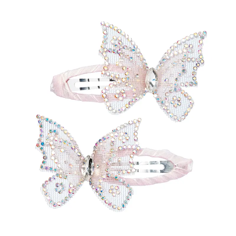 Hair clips Joy butterfly glitter (2 pcs/card, 1 card)