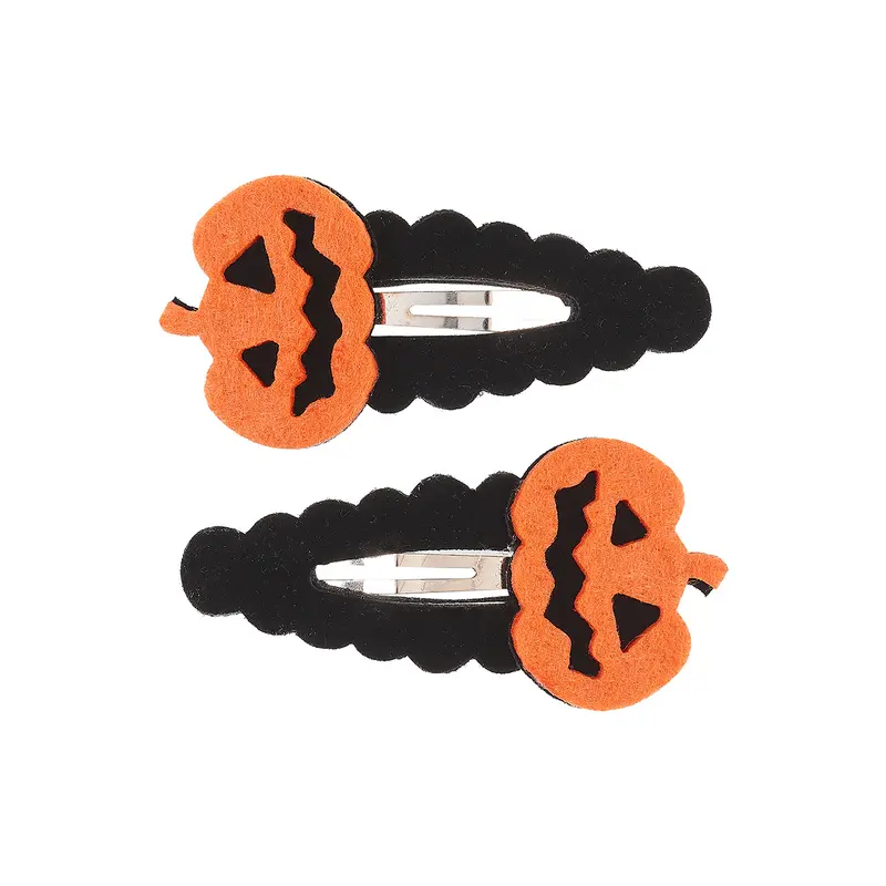 Hair clips Pumpkin orange (2 pcs/card, 1 card)