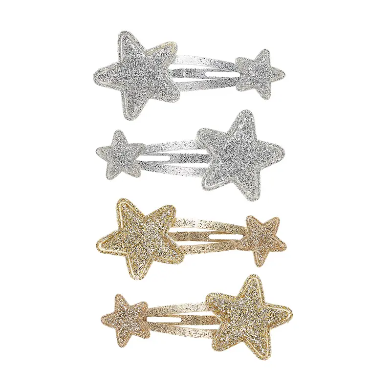Hair clips Star (4 pcs/card, 1 card)
