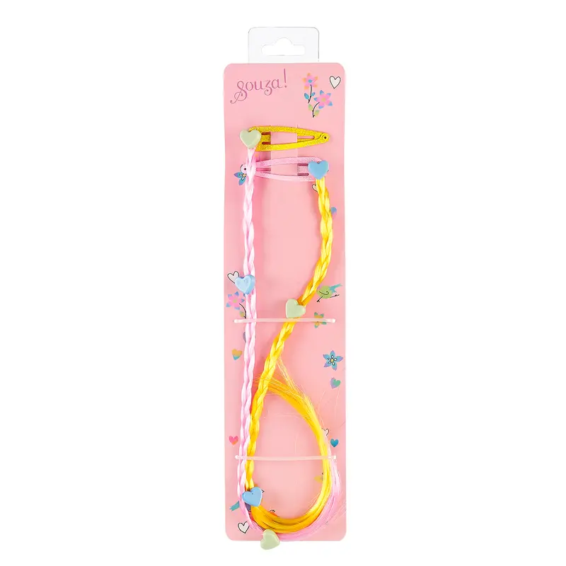 Hair clips Ulla pink (2 pcs/card, 1 card)