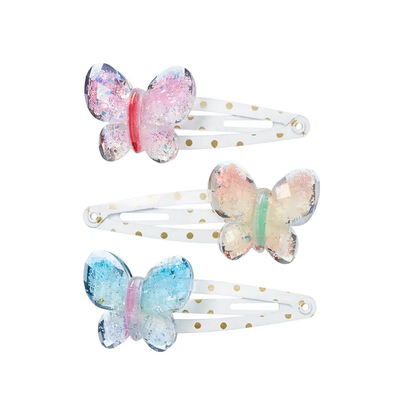 Hair clips Yolet butterfly (3 pcs/card, 1 card)
