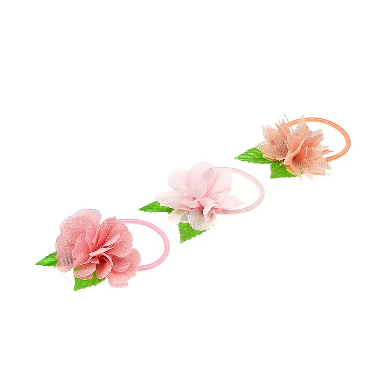 Hair elastics Chayenne flower (3 pcs/card, 1 card)