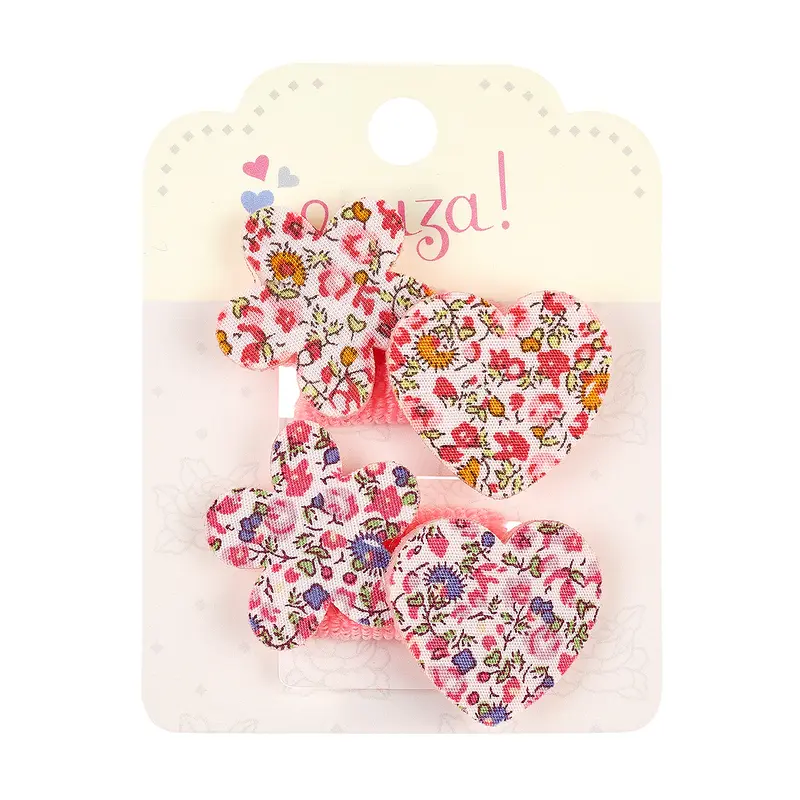 Hair elastics Livana flowers (4 pcs/card, 1 card)