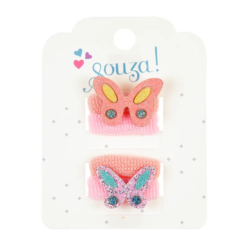 Hair elastics Maartje butterfly (4 pcs/card, 1 card)