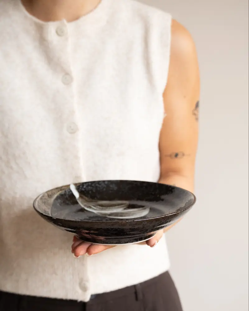 Handgemaakt Japanese Deep Plate Arahake