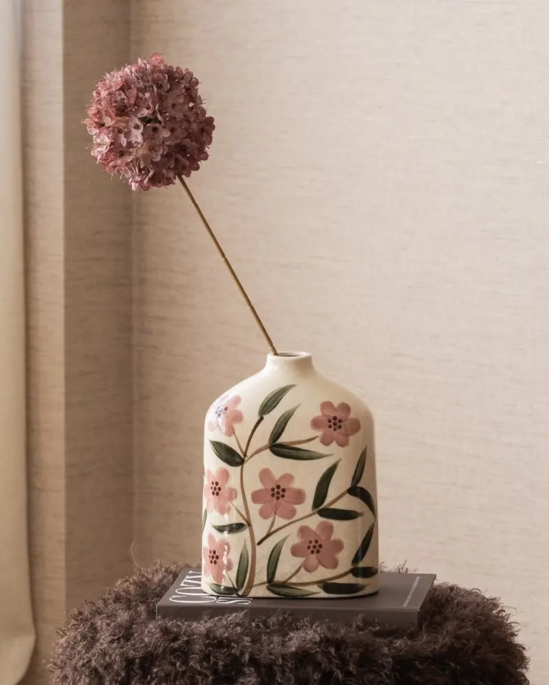 Handgeschilderde Deco Vaas Akari Bloem