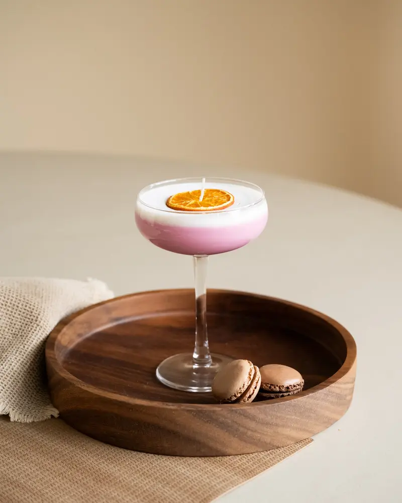 Handmade Soy Cocktail Candle Poma Roze