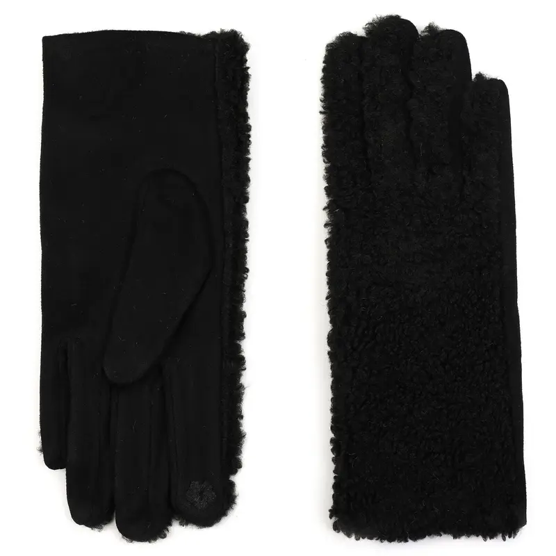Handschoenen set-van-2 Teddy zwart one-size