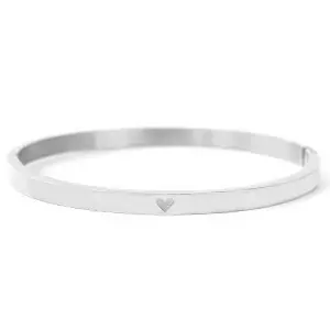 Hartje -  Lief Label - Bangle Steel Armband - Zilverkleurig