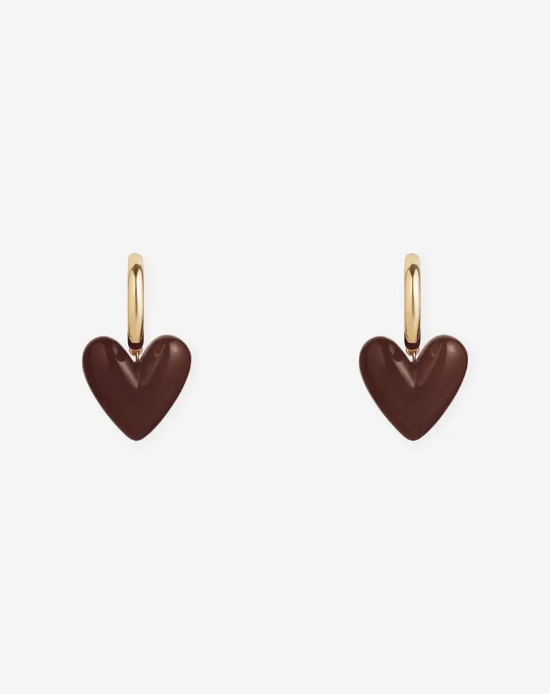 HEART COLORED HOOP EARRINGS BRUIN