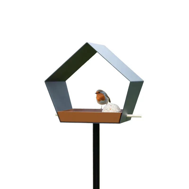 Heeej Big Diamond Design Vogelvoederhuis op Paal | Donkergrijs