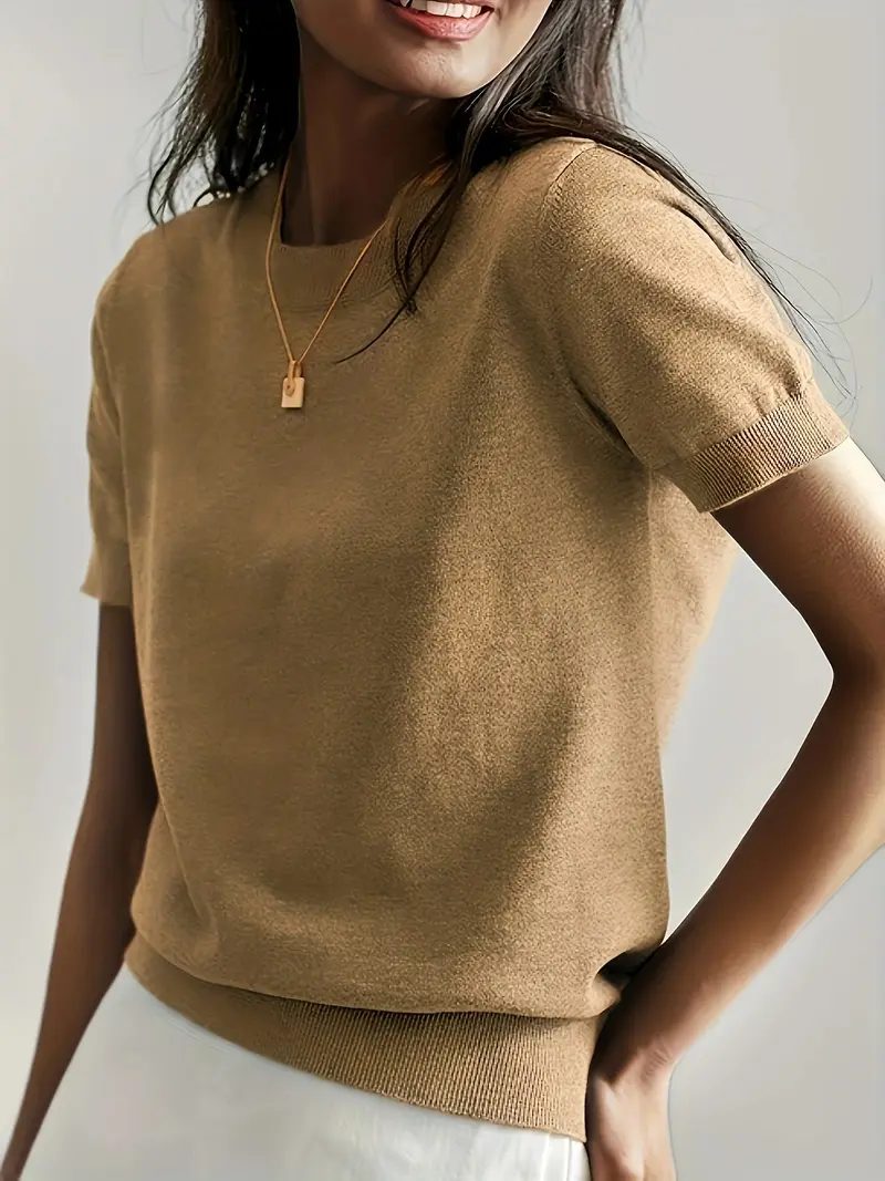 Herbst-Pullover mit kurzen Ärmeln – Mira