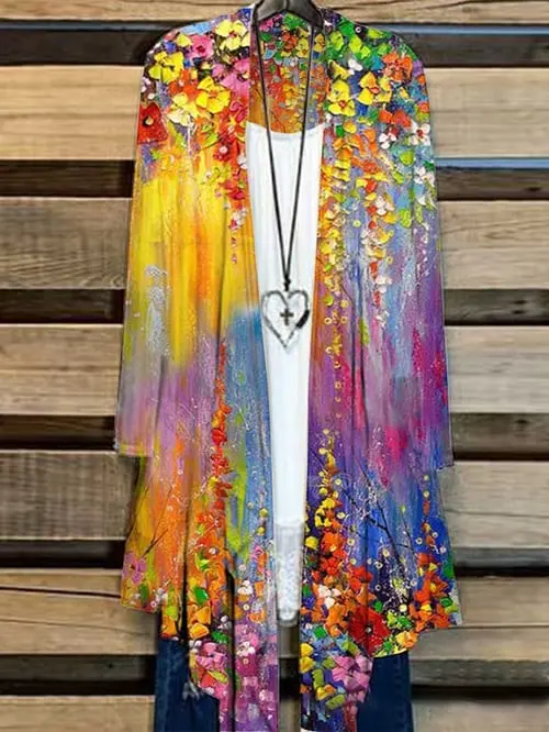 Herbstliche Damenjacke mit Blumenmuster – Liva