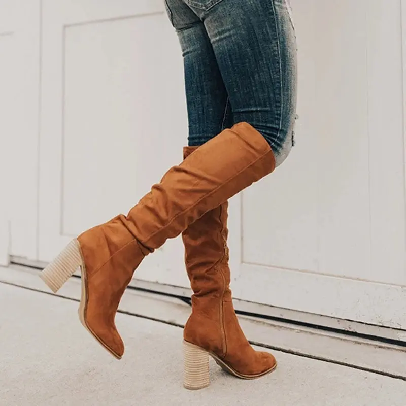Herbstliche EdithBoots I Hochhackige Kniestiefel Für Frauen