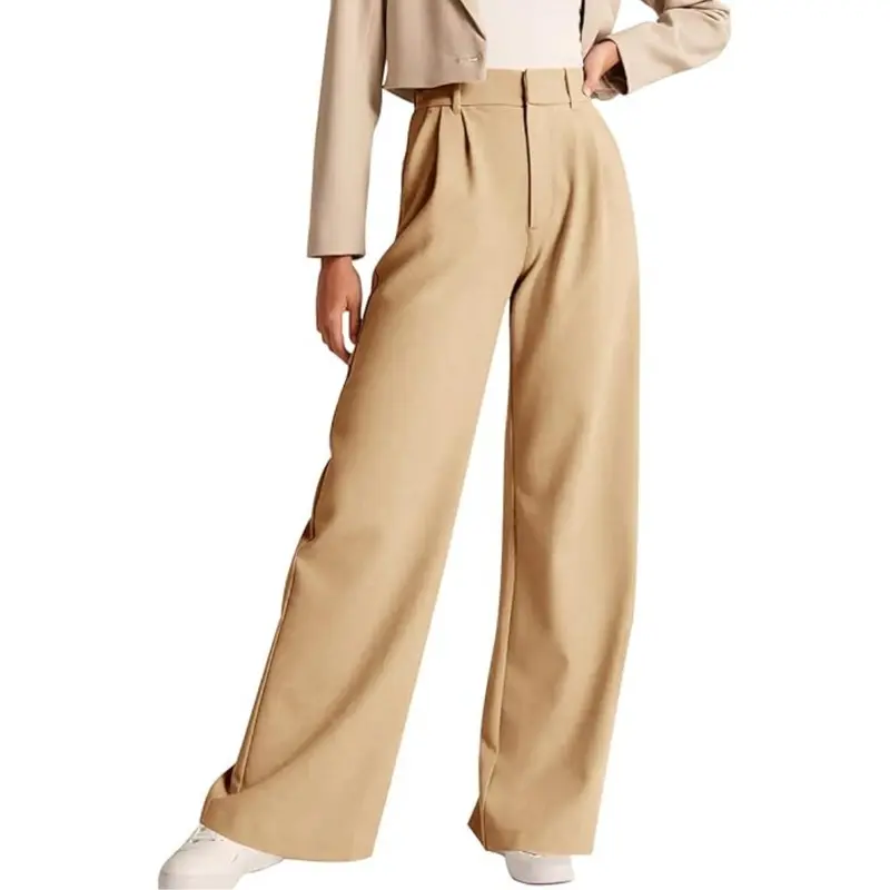 Herbstliche Hoch Taillierte Business Casual Hose mit Taschen – Katja