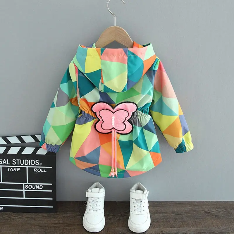 Herbstliche Schmetterlings-Regenjacke für Mädchen - Herbstzauber ButterflySplash