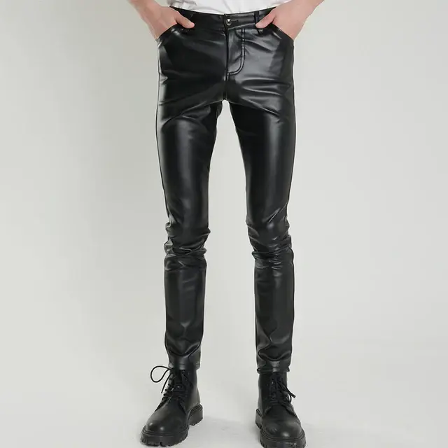 Herbstliche Skinny Fit Elastische Lederhose für Herren - Lars