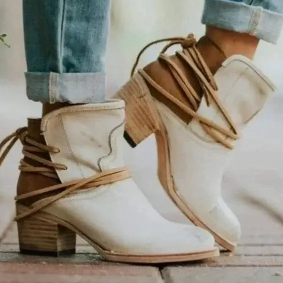 Herbstliche Stilvolle Leder Damen Stiefeletten - Celeste
